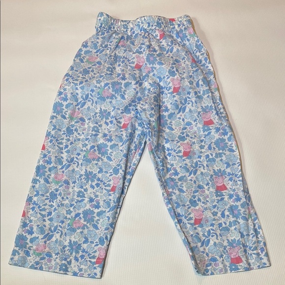 Trotters Floral Pajama Bottoms Toddler 2/3 Peppa Pig Blue Floral - Picture 5 of 5